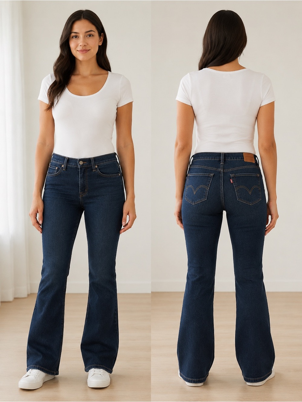 Levi's 512 Perfectly Shaping Bootcut Stretch Dark Wash High-Rise Flare Jeans 20W